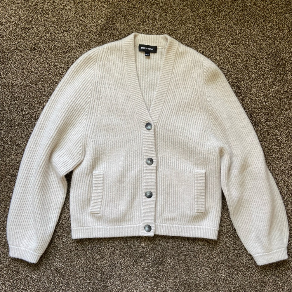 REPEAT 100% Merino Wool Button Sweater Size 36 (XS)